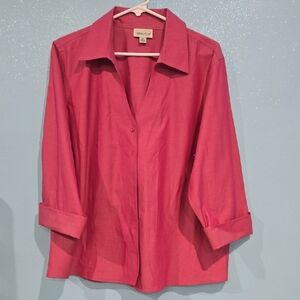 Coldwater Creek Vibrant Pink Button-Down Shirt